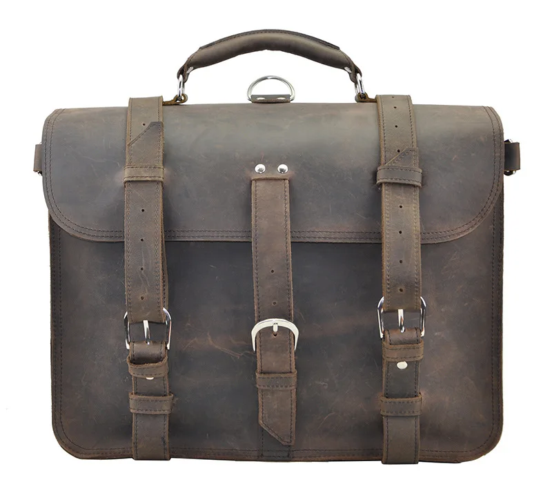 

Men Vintage Genuine Leather Fashion Backpack For 17 Inch Laptop Multi Pockets HikinTravel Rucksack Shoulder Bag Mochila