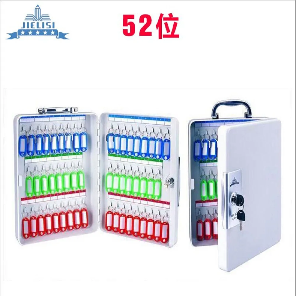 Key Cabinet Lockable Metal Box With 52 Tags Wall Mounted Security Key Storage For Property Management Company Home Office