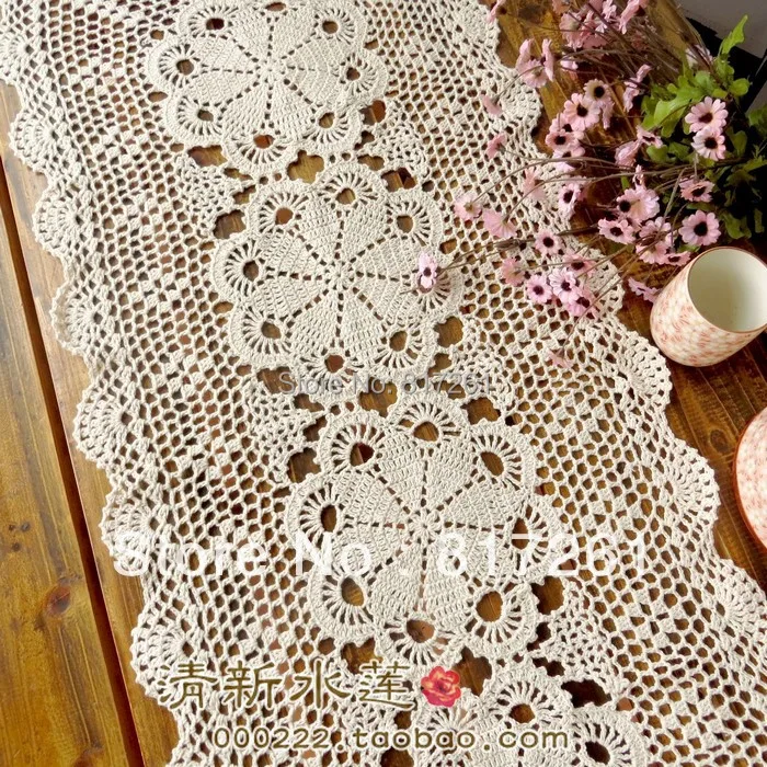 

Free shipping fashion lace cotton table runner for wedding home decoration ZAKKA cotton knitted table cover tablecloth mats