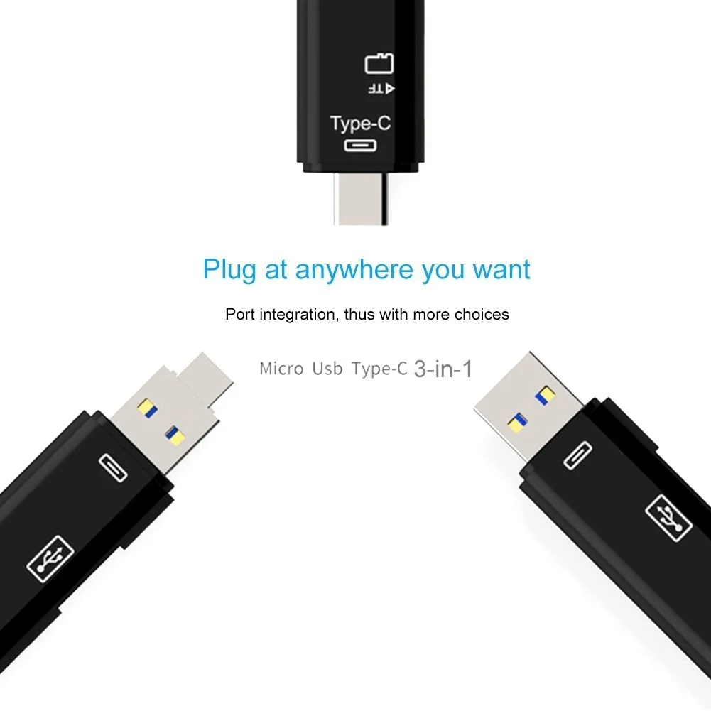 5 в 1 Многофункциональный Micro usb type C TF считыватель карт OTG адаптер для Android PC хорошего качества