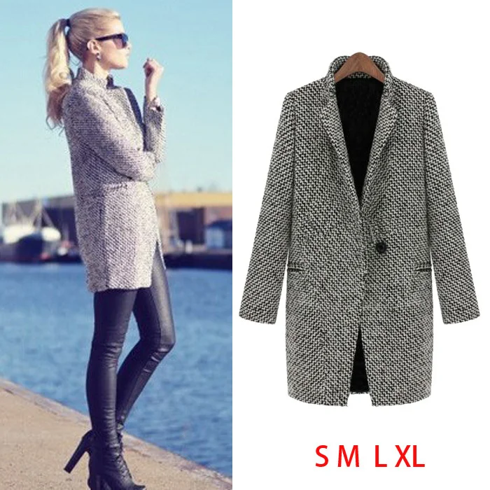 11.11 Abrigos Women Thick Winter Wool Coats Plus Size Long Trench Coat