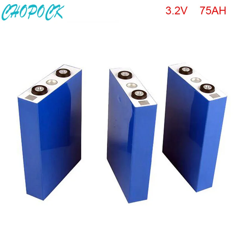 

8pcs/lot Deep cycle 3.2V 75Ah LiFePO4 battery cell for solar system/UPS/golf cart storage