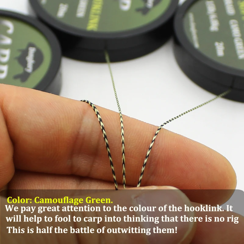 20m Carp Fishing Line Soft Hook Link Carp Hooklink Rig Line Hair Braid Y0S2