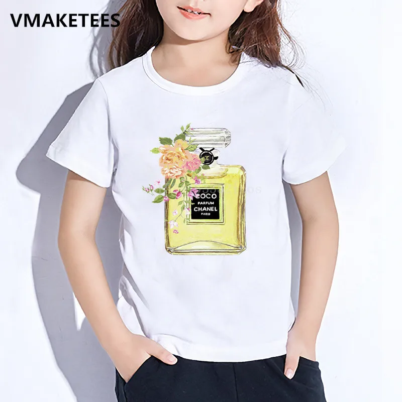 Детская летняя футболка с короткими рукавами для мальчиков и девочек детская забавная футболка с цветочным принтом и парфюмом модная повседневная одежда для малышей HKP2442
