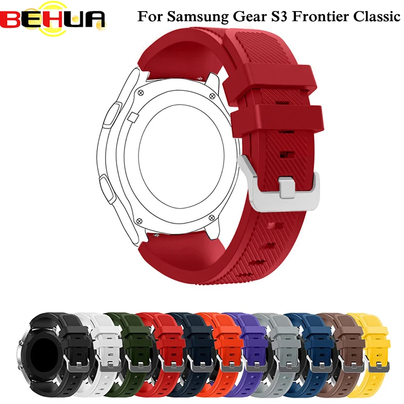 

Ремешок для часов Samsung Gear S3 Frontier/Classic, мягкий силиконовый сменный Браслет для samsung galaxy 46 мм, 22 мм