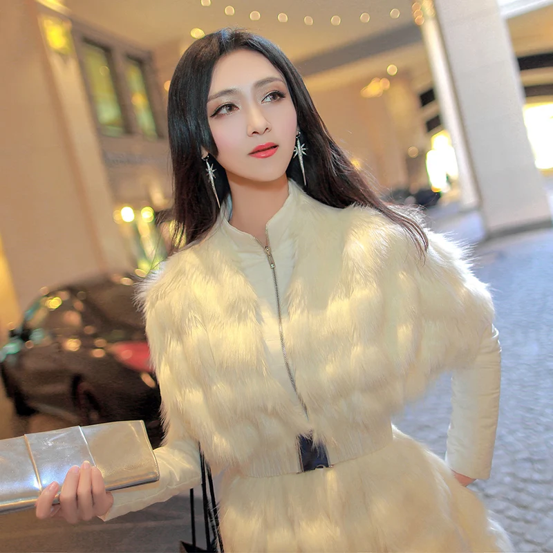 Высококачественное пальто из искусственного меха женские элегантные осенне-зимние пальто куртки Новая мода длинный рукав мех верхняя одежда HF419