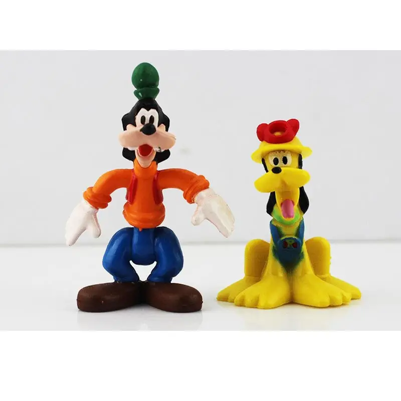 6pcs/lot Mickey Figures Minnie Mouse Donald Duck Goofy Dog Pluto Dog Daisy Cartoon PVC Figure Collection Model Toy Dolls 6-8cm