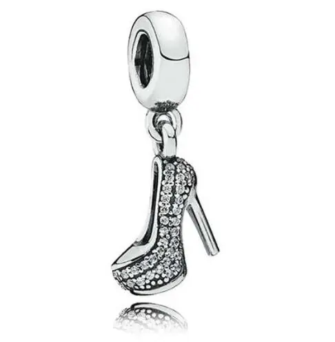

Original 925 Sterling Silver Bead Charm Sparkling Stiletto With Crystal Pendant Beads Fit Pandora Bracelet & Necklace Jewelry