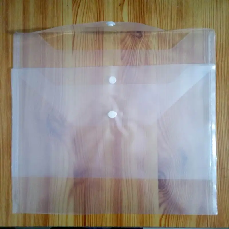 100PCS/LOT A4 Transparent Plastic Folder Documents Bag Envelope PP Case