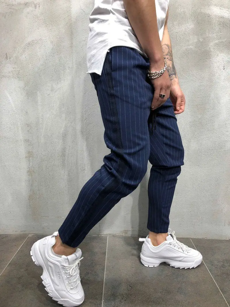 Мужские модные обтягивающие Стрейчевые брюки Slim Fit Straight Leg Suit Pants
