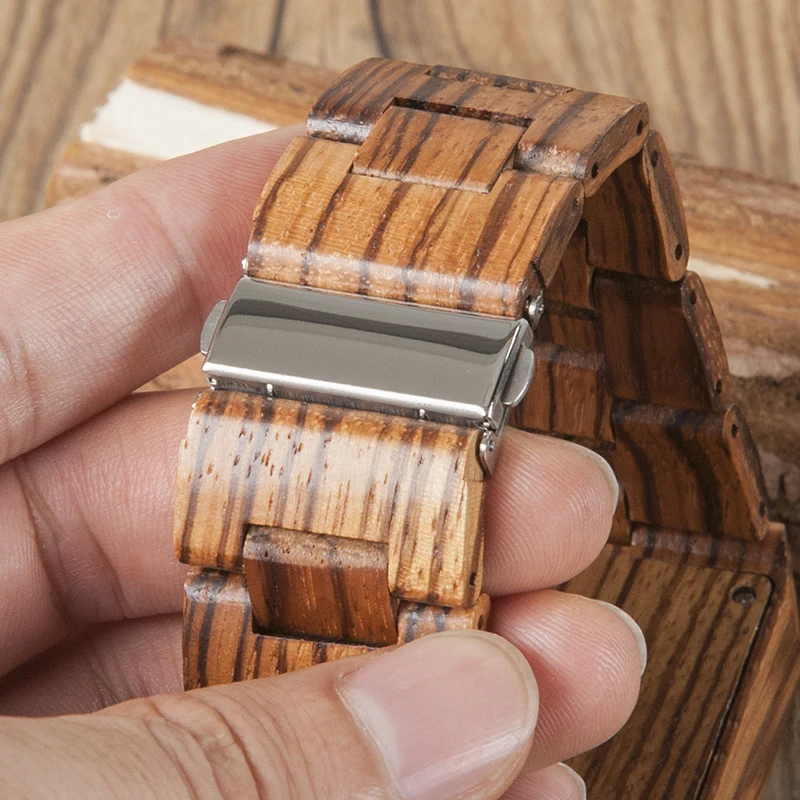 BOBO BIRD New Arrival Men Watch L24 Zebra Wooden Watch Mens Luxury Brand Design All Wood Quartz Wristwatch in Gift Box