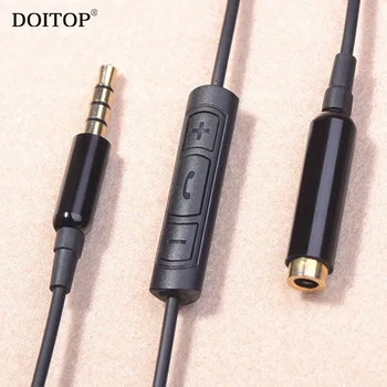 DOITOP 3.5mm Audio Music Earphone Extension Cable Headphone Adapter Microphone Extension Cable For iphone 8 7 6S Samsung MP3 MP4