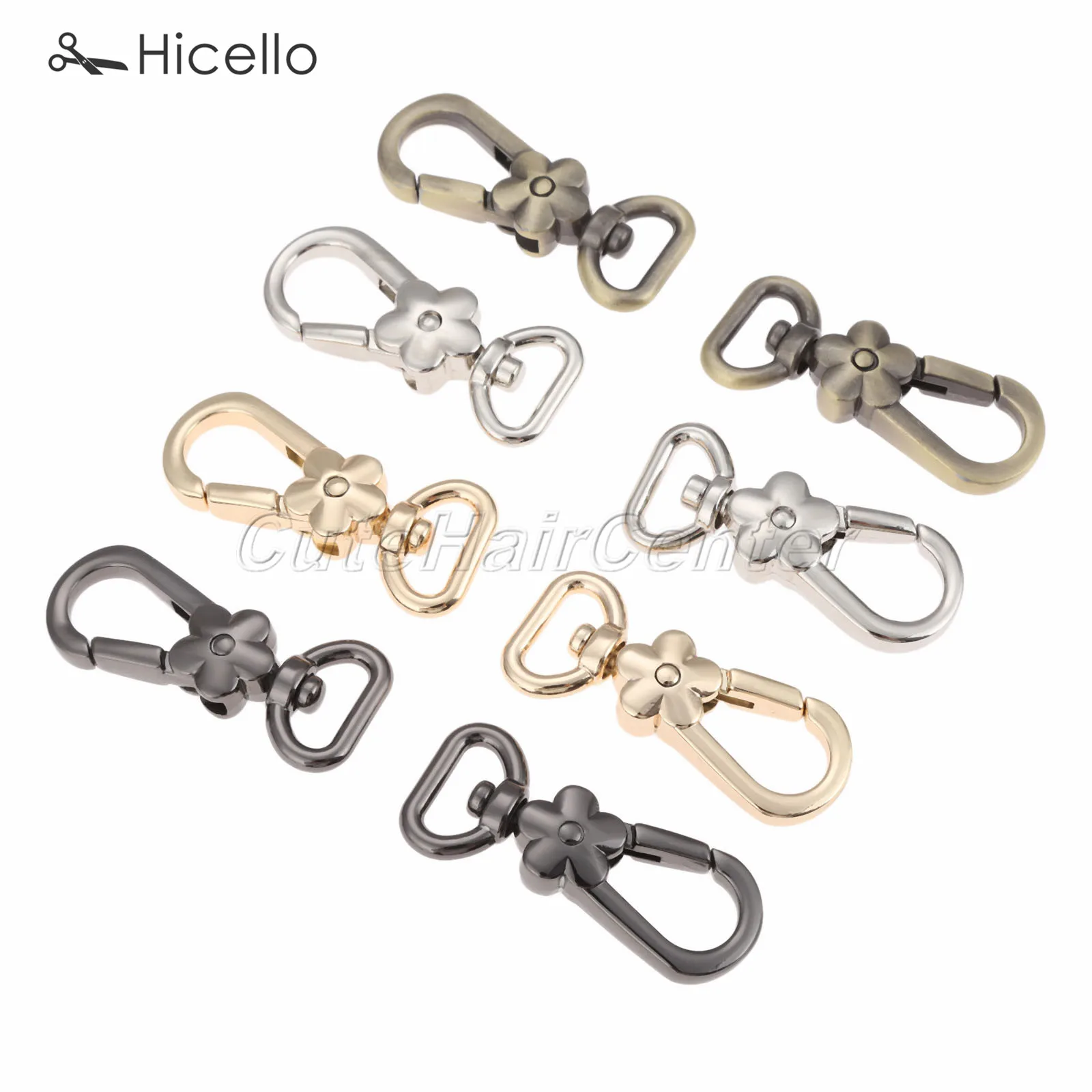 

1pc Metal Lobster Flower Bag Buckle Clasp Trigger Hook Clip Snap DIY Craft Leather Key chain Leashes Purse Gold Silver Hicello