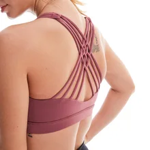 Спортивный бюстгальтер с эффектом пуш-ап для спортзала, фитнеса, женщин, спортивная одежда, топы, мягкий бюстгальтер с перекрестными лямками на спине, бюстгальтер для занятий йогой, ударопрочный топ для бега