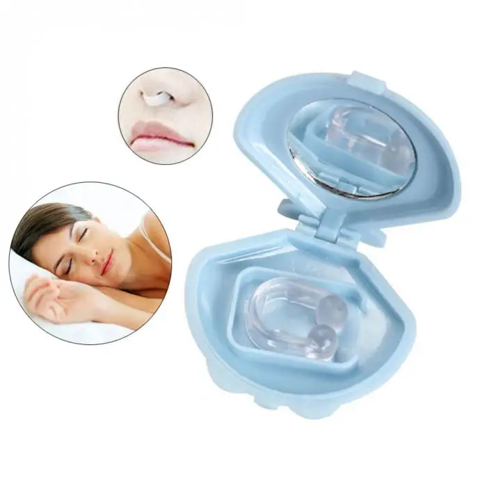 Silicone Anti Snoring Sleep Aids Stop Snore Nose Vents Snore Reducing Relief Device Snoring Nose Clip with Case SDFA88