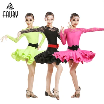 

Girls Ballet Dance Dress Children Cha-Cha Kid Competition Latin Dress Dancing Kids Girl Class Dancewear Kid Latin Costume