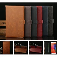 Модный чехол-книжка Crazy-horse из искусственной кожи для samsung Galaxy Tab Pro 8,4 T320, с отделениями для карт, розничная и, 1 шт./лот