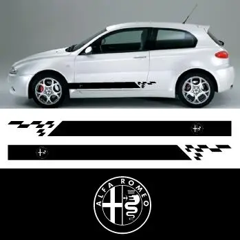 Комплект наклеек в полоску с логотипом Alfa Romeo | Автомобили и мотоциклы