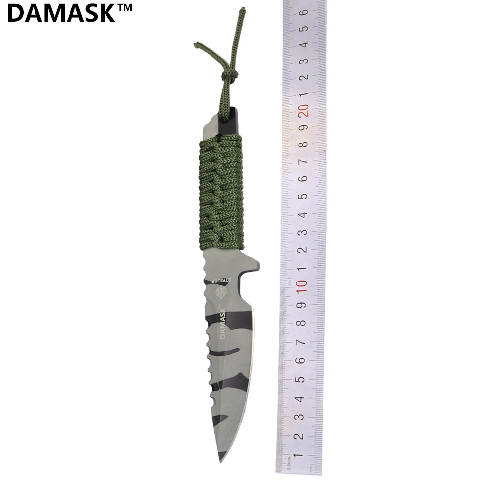 Damask Brand EDC Outdoor Survival Knife Stainless Steel Fixed Blade