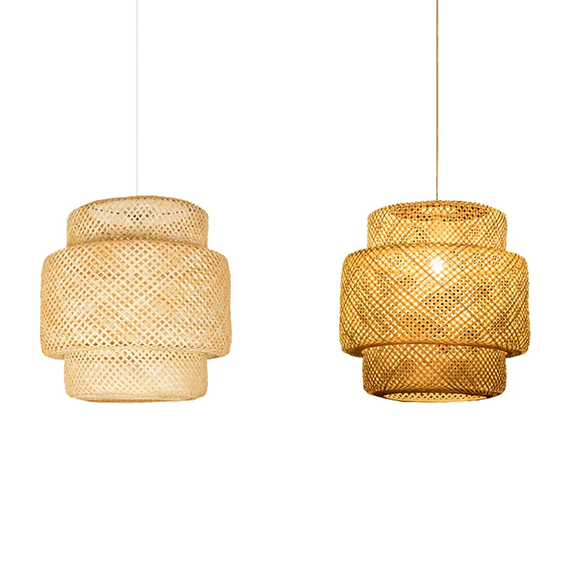 

Chinese Bamboo weaving bamboo/Rattan Weaving Pendant light E27 lamps lanterns living room hotel restaurant aisle Pendant Lamp