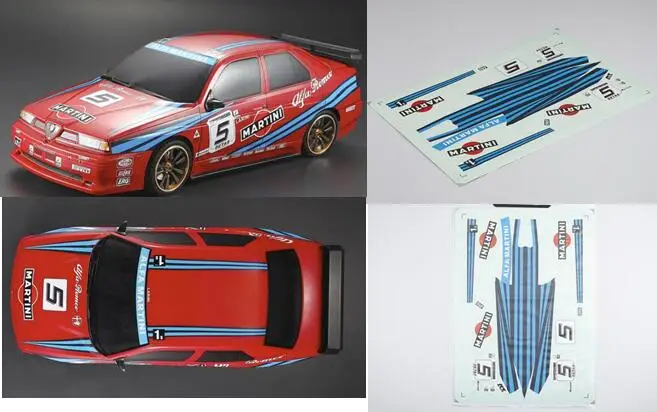 

1/10 Scale RC Drift Car Alfa Romeo 155 Rally Sail Flower Body Decal Sticker For KillerBody HSP Redcat Tamiya KYOSHO 3R FS Team