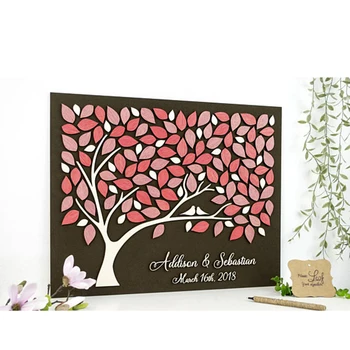 

Personalized Rustic Wedding Guest Book, Custom Tree Guestbooks,Unique Guestbook Ideas, Hearts Guest Book Wedding Couple Gift