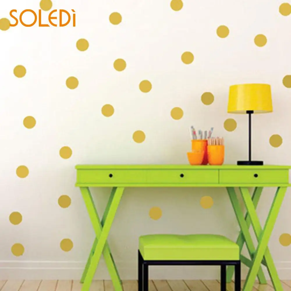

Nordic Style Wall Sticker 1pc Gold Polka Dots Removable Wall Decals Home Decoration Art Vinyl Wall Art For Kids Room Decoration