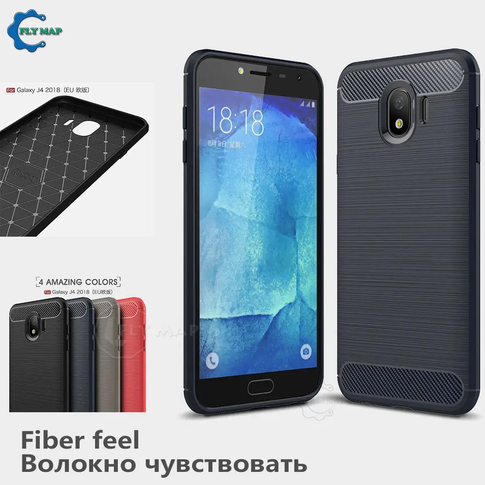 Силиконовый мягкий чехол для Samsung Galaxy J4 J 4 2018 J400 J400F/DS J400F TPU Carbon Fibe телефона SM-J400F/DS