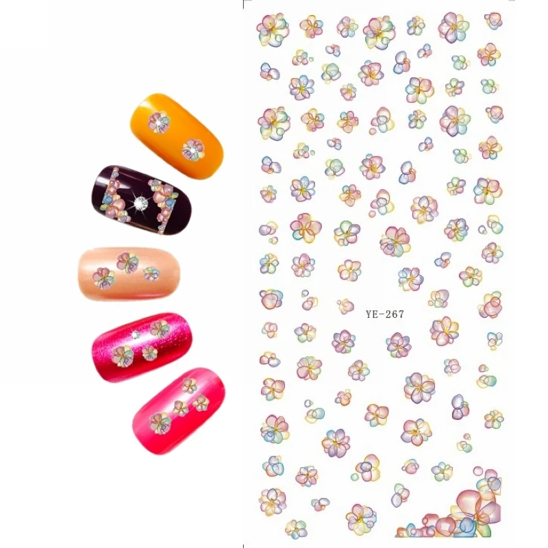 UPRETTEGO NAIL ART BEAUTY WATER DECAL SLIDER NAIL STICKER TRIPLE COLORS