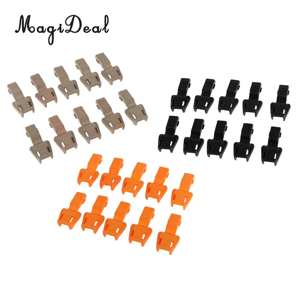 10 Pieces Plastic Zipper Puller End Lock Zip Pull End Clip Buckle for 3-4mm Elastic Bungee Cord