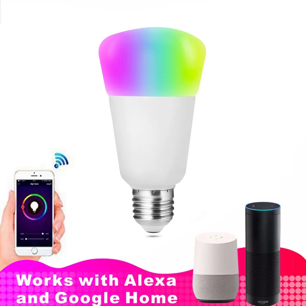 WiFi Led Bulb Dimmer Smart RGBW Light Bulbs Remote Control Wifi Light