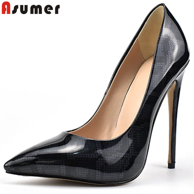 ASUMER 2019 fashion spring autumn shoes woman pointed toe thin heel super high heels shoes shallow pumps women shoes big size