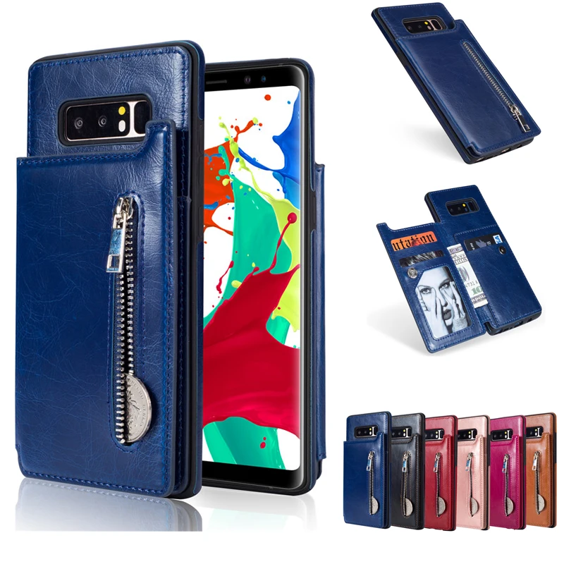 Модный чехол на молнии для Samsung note8 S9 кошелек с кармашком карт Sasmung Galaxy S7 S8 plus