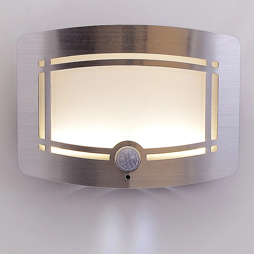 Светодиодный GLE 0,7 Вт 8 светодиодный S умный настенный светильник простые домашние лампы беспроводной датчик движения светодиодный светильник с питанием от батареи теплый белый 3 режима