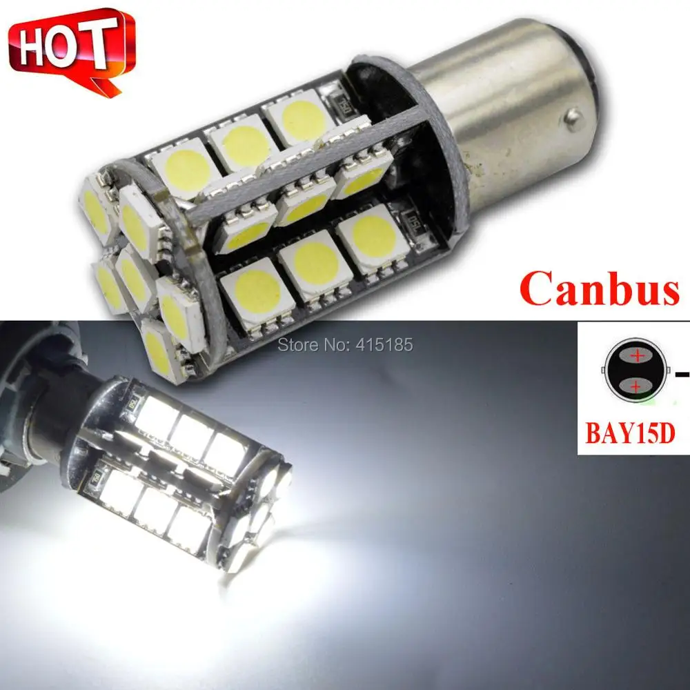 4 шт. Авто Canbus светодиодный 1157 BAY15D P21/5 Вт 30SMD 5050 цвет: желтый, Белый Красный 12V автомобиль BAZ15D P21/4 W фары заднего тормоза лампа