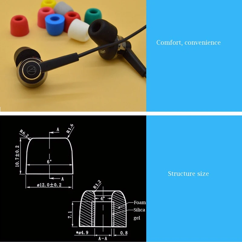 4 шт./2 пары ANJIRUI T300 4,0 мм калибра амбушюры/крышка пены памяти губки амбушюры Наушники с набором гарнитуры аксессуары