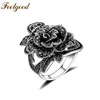 Beautiful Black Rose Sliver Ring For Women Best For Party And Wedding