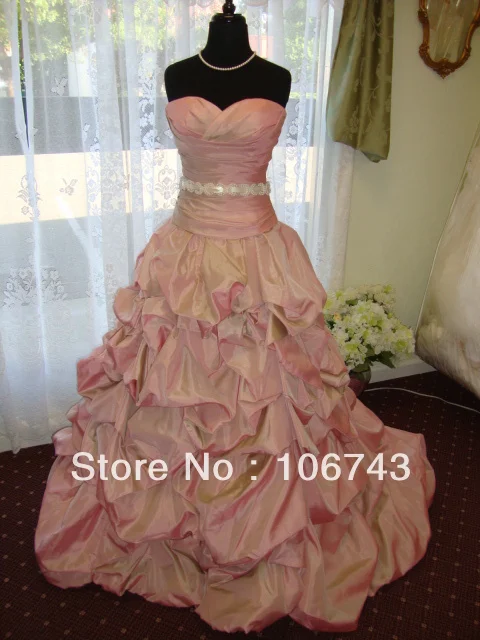

Free shipping new fashion 2014 sash belt NWT Wedding Dresses with Removable belt Bridal Gowns custom size