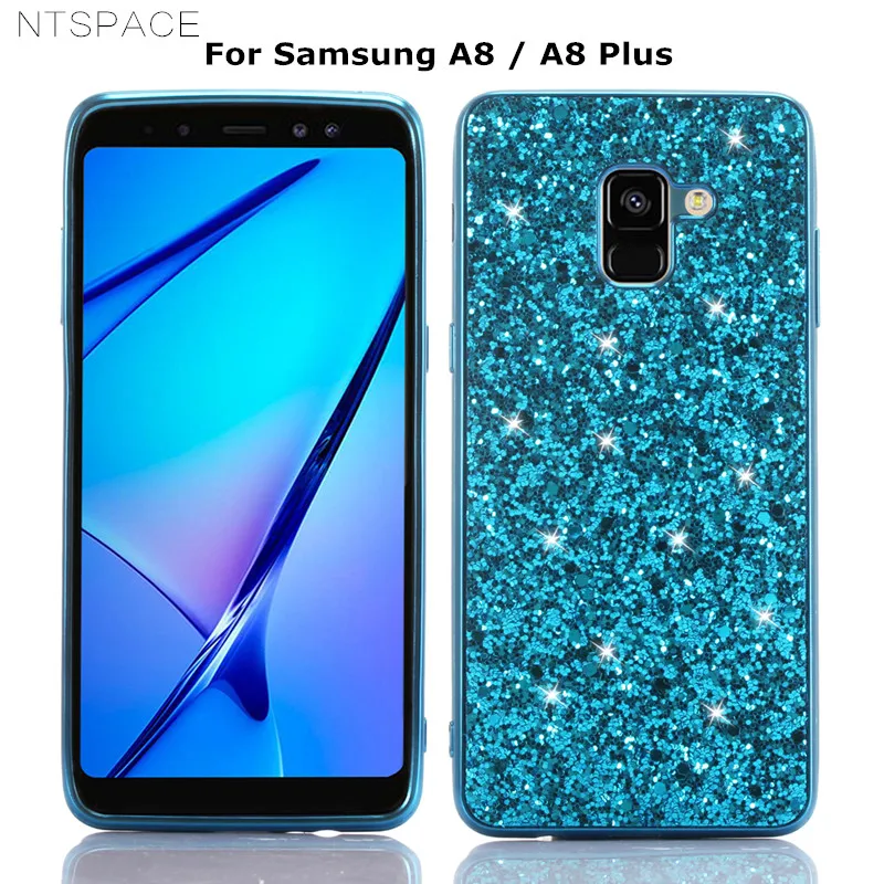 Роскошный блестящий чехол для Samsung Galaxy A9 A8 A7 A6 2018 противоударный с порошковой