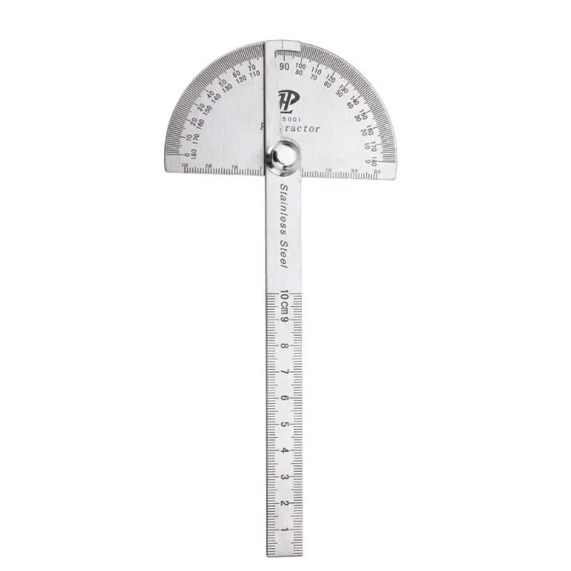 

ALLOYSEED Stainless Steel 180 Degree Protractor Angle Finder Rotary Metal Metric Straight Ruler Machinist Measuring Tool