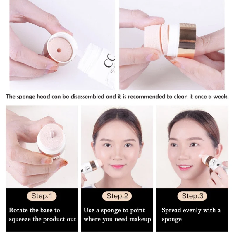 1PC Air Cushion CC Stick Face Moisturizing Foundation Makeup Cover Up Waterproof Whitening Concealer Stick Brighten Cosmetic 1PC Air Cushion CC Stick Face Moisturizing Foundation Makeup Cover Up Waterproof Whitening Concealer Stick Brighten Cosmetic