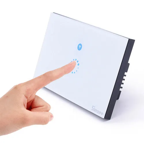 Sonoff Touch Switch wifi Luxury Glass 1 Gang 1 Way Timing Wireless Wall Switch Remote Control by APP Smart Home 2A400W US Type-8
