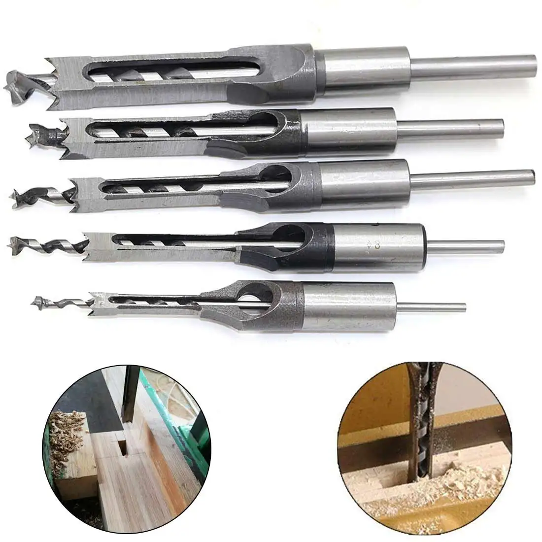 

carpinteria drill bit 4 pieces / set of hollow square hole hole saw chisel spiral drill woodworking tools square hole drill