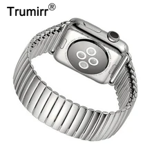 Эластичный ремешок для часов iWatch Apple Watch 38 мм 40 мм 42 мм 44 мм серия 5 4 3 2 браслет из нержавеющей стали аксессуар ремешок серебристый