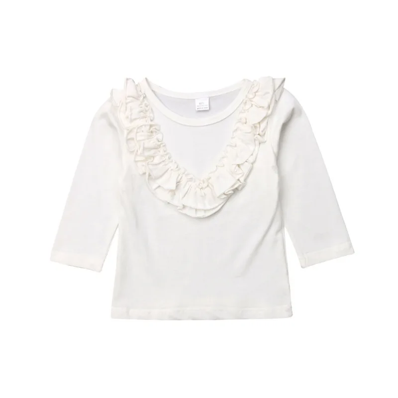 

Ruffles Baby Girls Clothes Cotton Long Sleeve T-shirt 0-5Y 2019 Autumn Children Girls Clothing Blouse Tops Fall New Arrivel