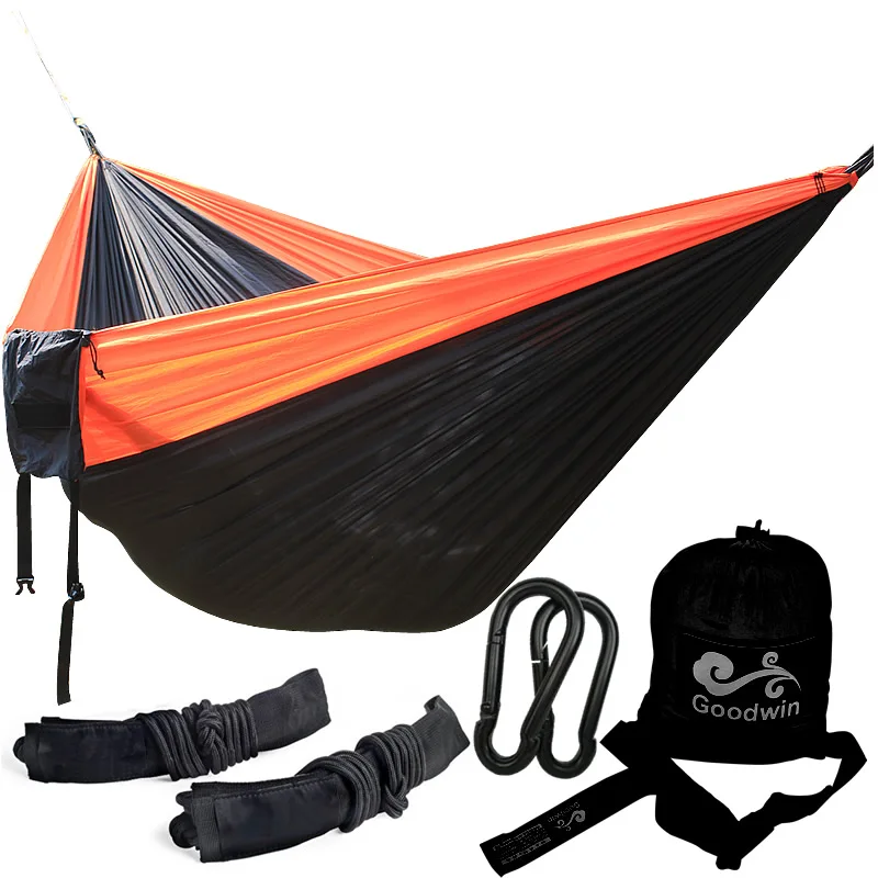 Double Person Hammock Parachute Portable Outdoor Camping Indoor Home Garden Sleeping Hammock Bed 300kg Max Loading Free Shipping