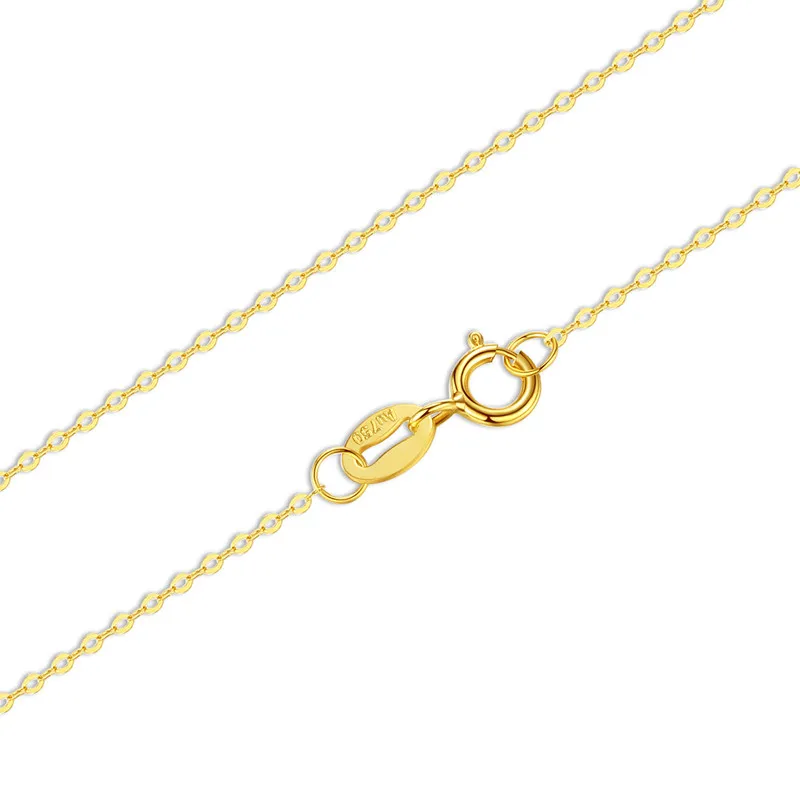 

2018 New Hot Genuine 18K White Yellow Gold O Chain 18 Inches/45CM AU750 Cost Price Necklace Pendant Wedding Party Gift For Women