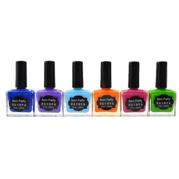 

BORN PRETTY 6 Bottles 15ml Colorful Stamping Polish Nail Art Polish for Stamping Nails #7-#12