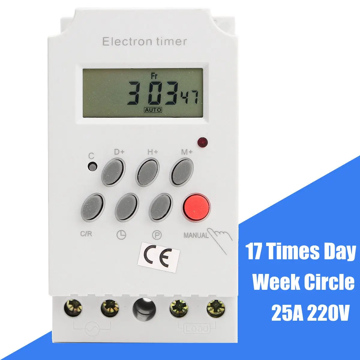 

KG316T-II AC 220V 25A LCD Din Rail Smart Digital Programmable Electronic Timer Switch For Home Appliance Agriculture Facilities