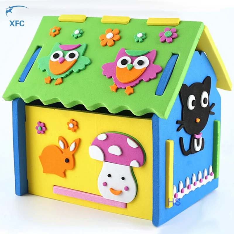 XFC Kids Child Cute DIY 3D Mushroom Number House Puzzle Model